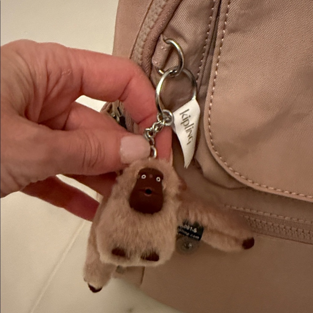 Kipling Blush Pink Mini Backpack with Monkey Keyc… - image 5